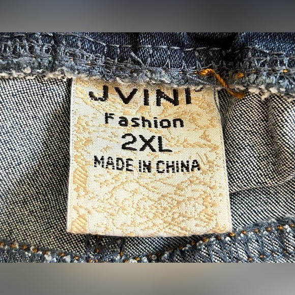 JVINI Navy Skinny Distressed Women's Jeans - Picture 4 of 4